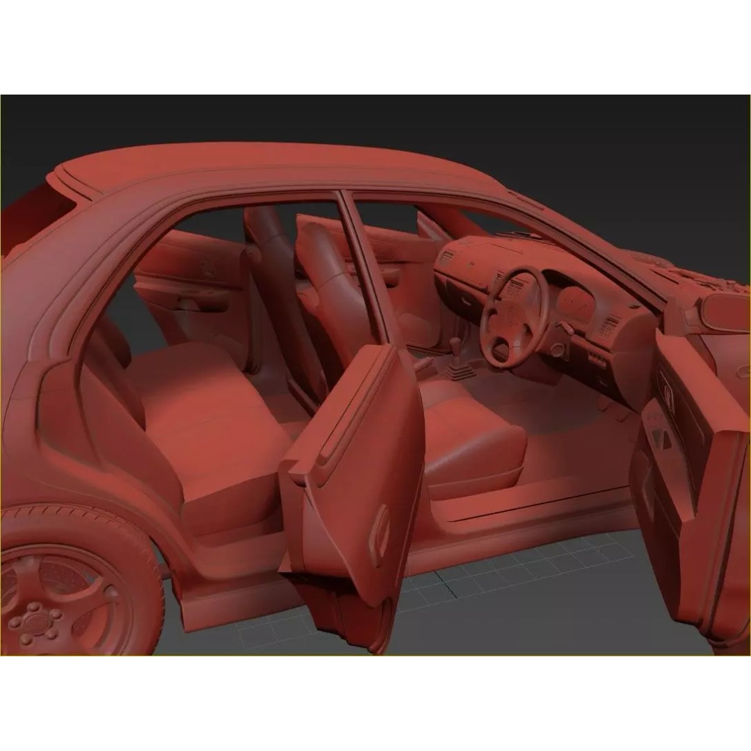 Subaru Impreza WRX STI 3D Model – High Poly Game Asset, FBX, OBJ - View 14