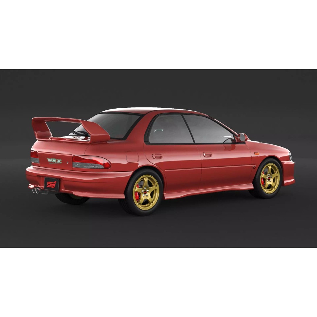 Subaru Impreza WRX STI 3D Model – High Poly Game Asset, FBX, OBJ - View 3