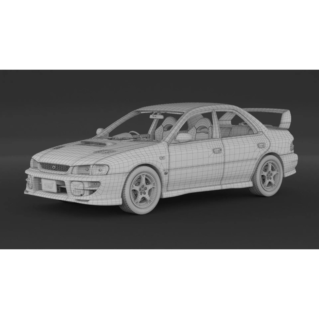 Subaru Impreza WRX STI 3D Model – High Poly Game Asset, FBX, OBJ - View 9