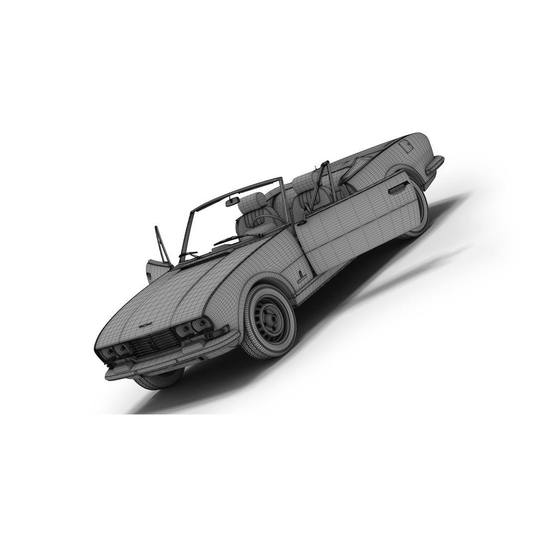 Peugeot 504 Cabriolet 3D Model – Classic Convertible with PBR Textures