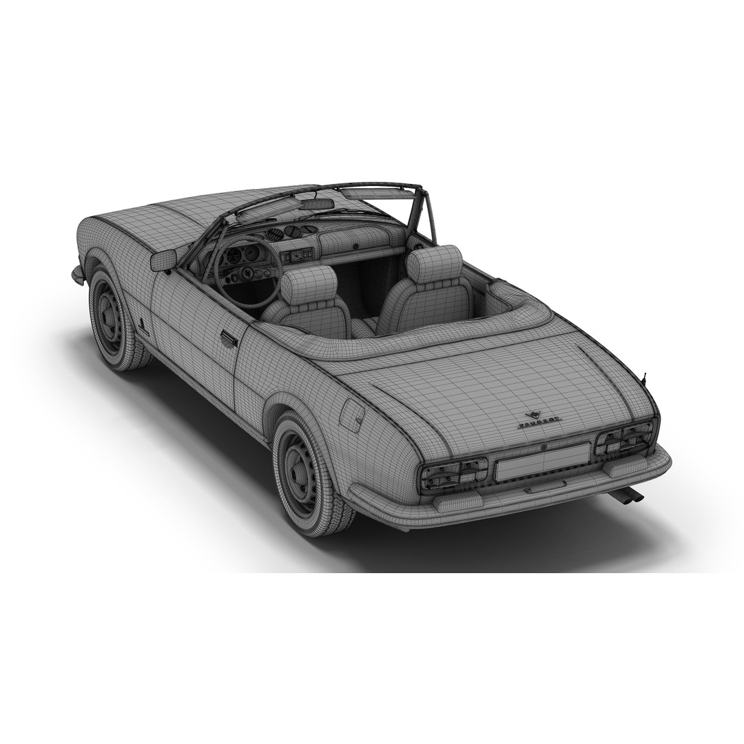 Peugeot 504 Cabriolet 3D Model – Classic Convertible with PBR Textures - View 11