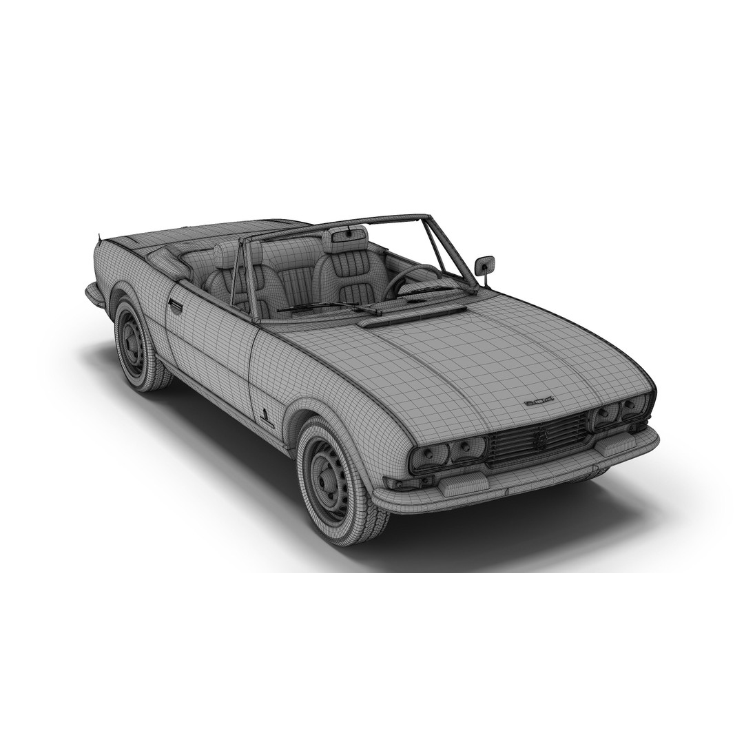 Peugeot 504 Cabriolet 3D Model – Classic Convertible with PBR Textures - View 3