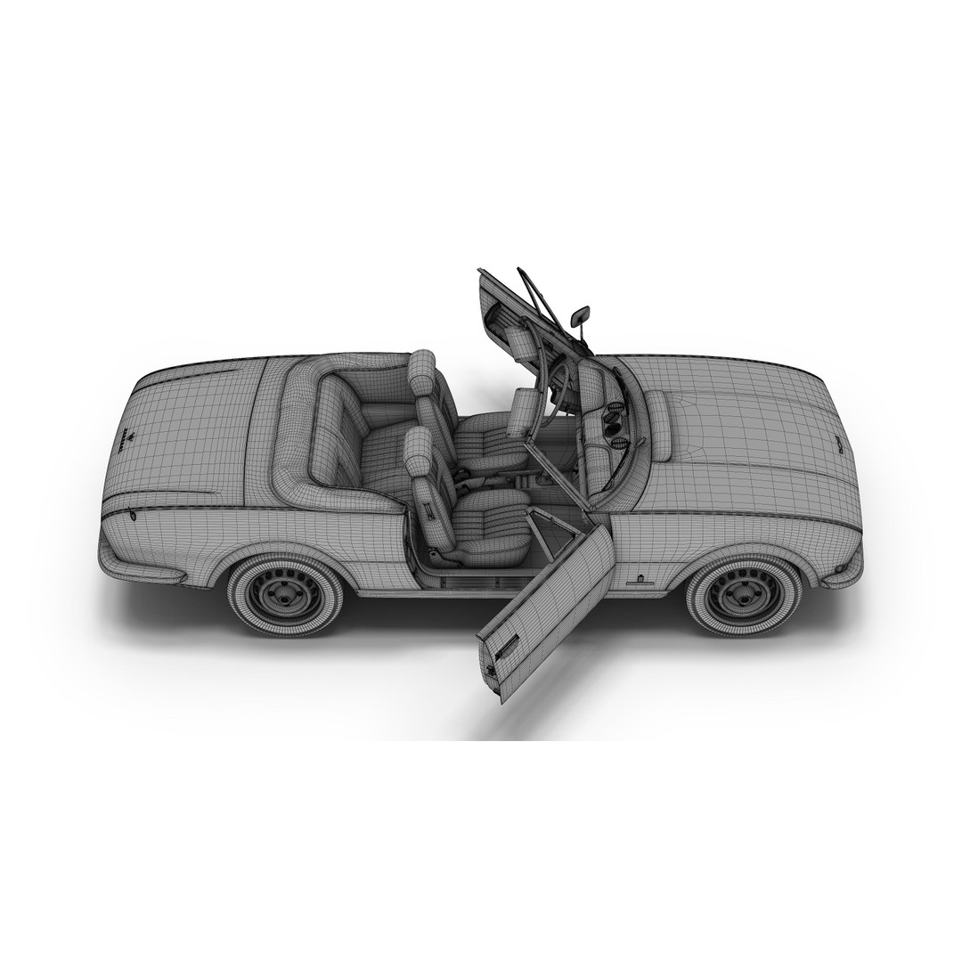 Peugeot 504 Cabriolet 3D Model – Classic Convertible with PBR Textures - View 5