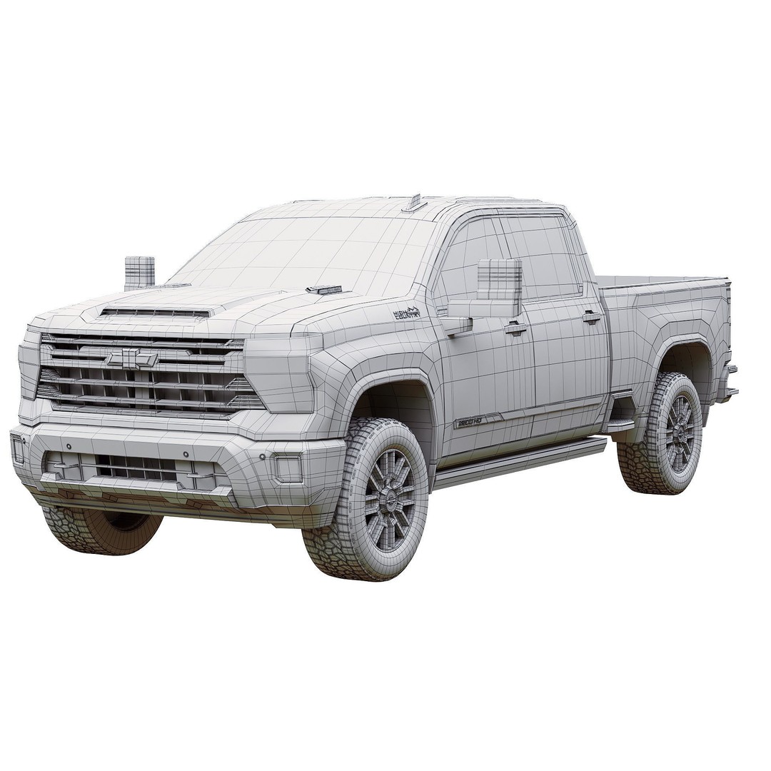 Chevrolet Silverado 2500HD High Country 3D Model – Game Ready PBR Asset, FBX - View 11