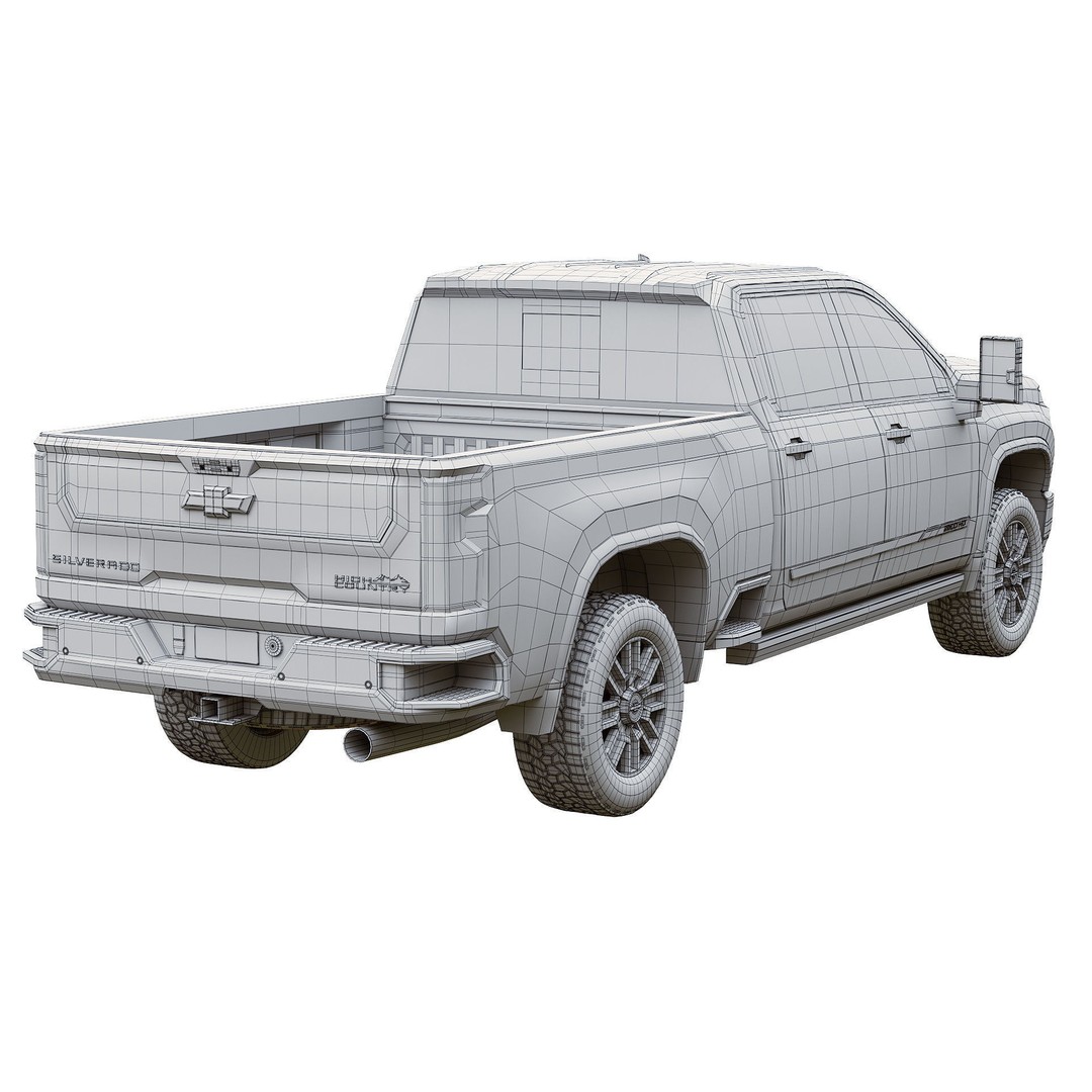 Chevrolet Silverado 2500HD High Country 3D Model – Game Ready PBR Asset, FBX - View 12
