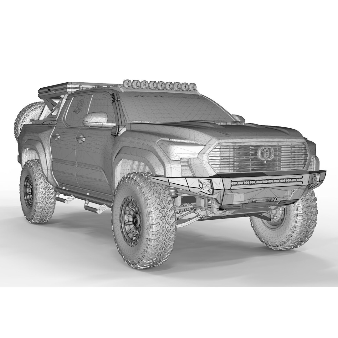 Toyota Tacoma 2024 Off Road 3D Model – High Poly PBR Game Asset, FBX, OBJ - View 11