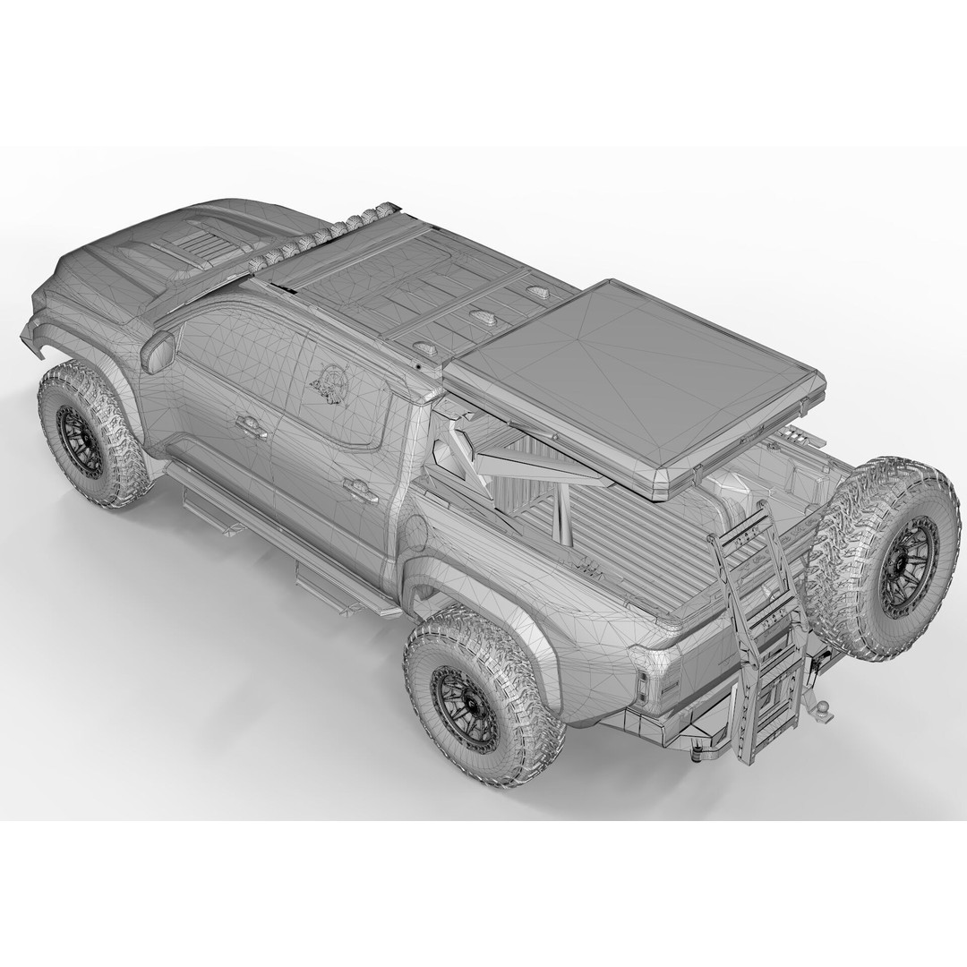 Toyota Tacoma 2024 Off Road 3D Model – High Poly PBR Game Asset, FBX, OBJ - View 12