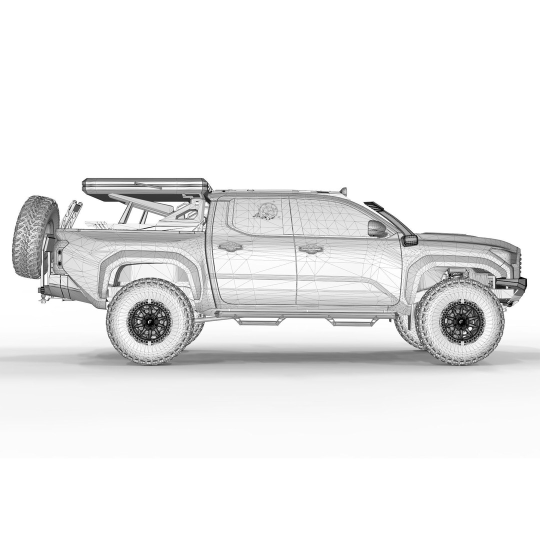 Toyota Tacoma 2024 Off Road 3D Model – High Poly PBR Game Asset, FBX, OBJ - View 15