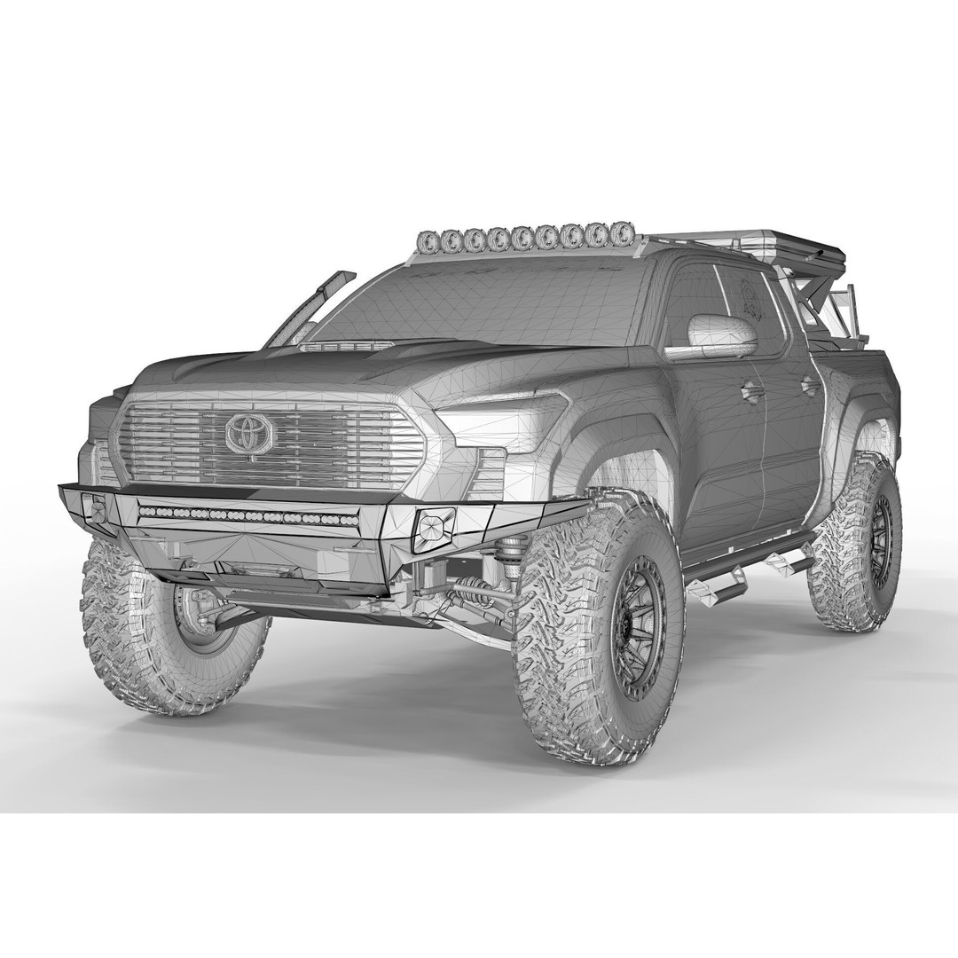 Toyota Tacoma 2024 Off Road 3D Model – High Poly PBR Game Asset, FBX, OBJ - View 17