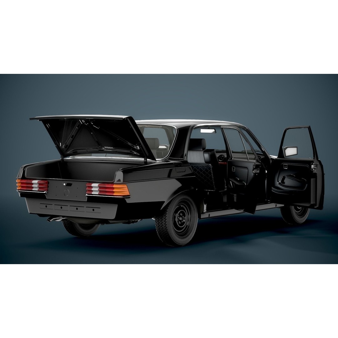 Old Classic Sedan 3D Model – Low Poly Vehicle, PBR Textures, FBX