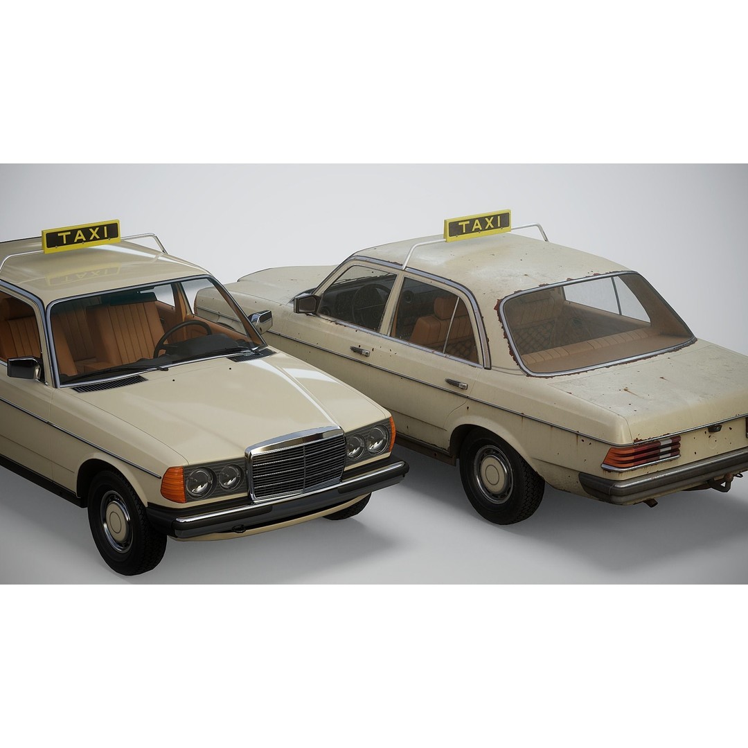 Old Classic Sedan 3D Model – Low Poly Vehicle, PBR Textures, FBX - View 11