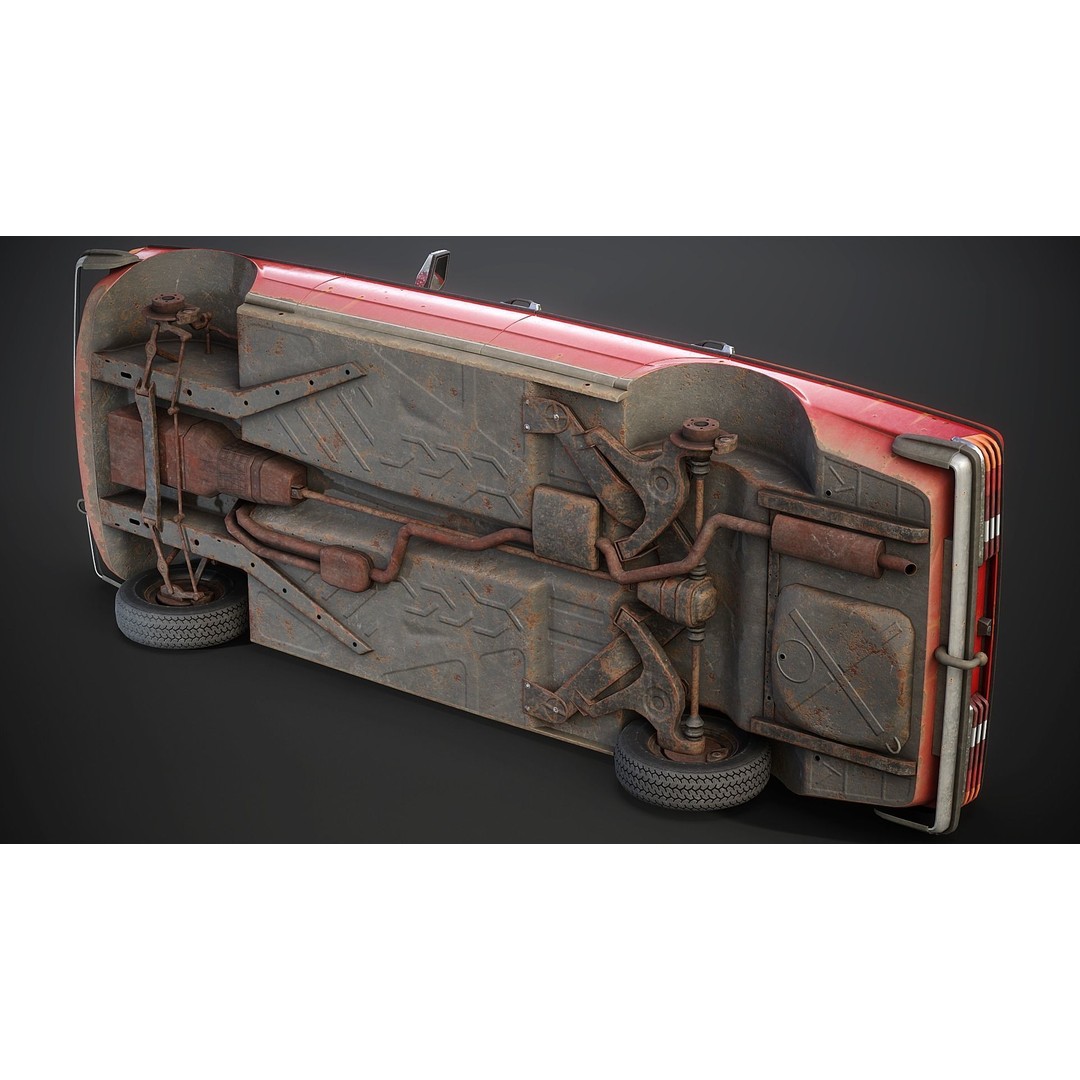 Old Classic Sedan 3D Model – Low Poly Vehicle, PBR Textures, FBX - View 13