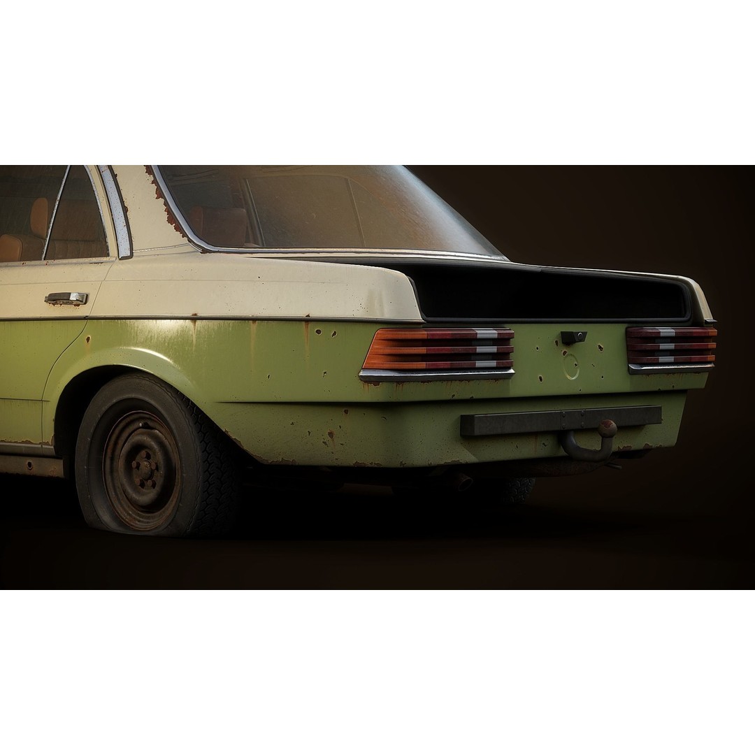 Old Classic Sedan 3D Model – Low Poly Vehicle, PBR Textures, FBX - View 15