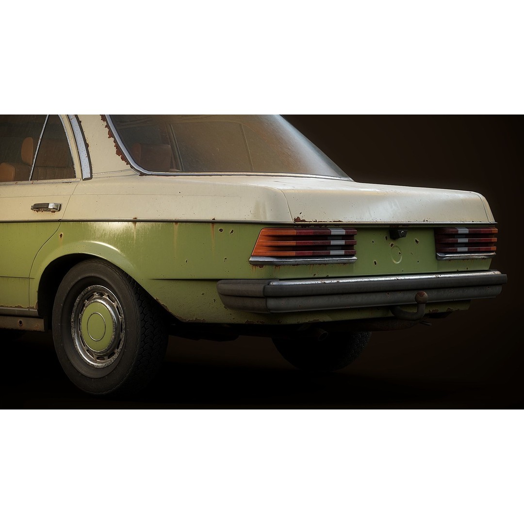 Old Classic Sedan 3D Model – Low Poly Vehicle, PBR Textures, FBX - View 16