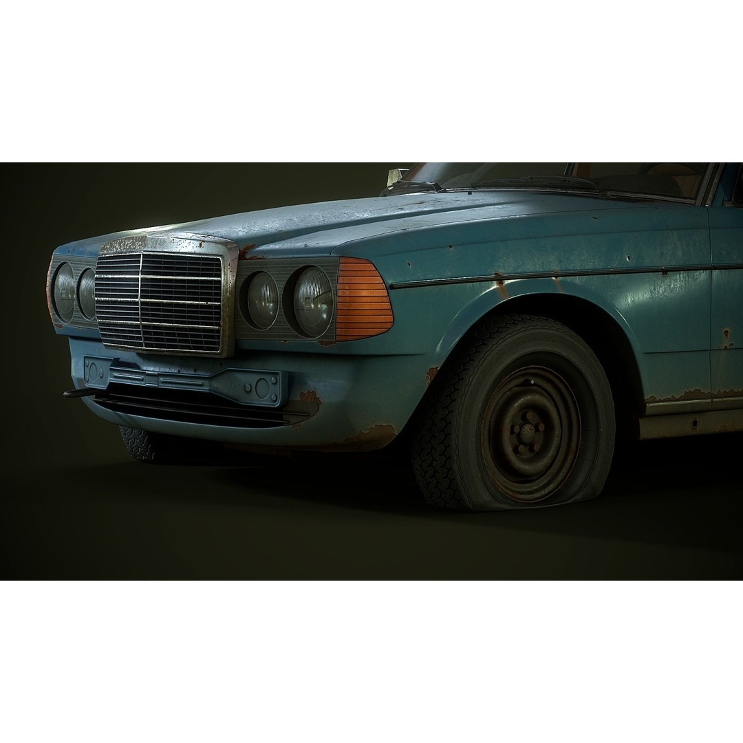 Old Classic Sedan 3D Model – Low Poly Vehicle, PBR Textures, FBX - View 17