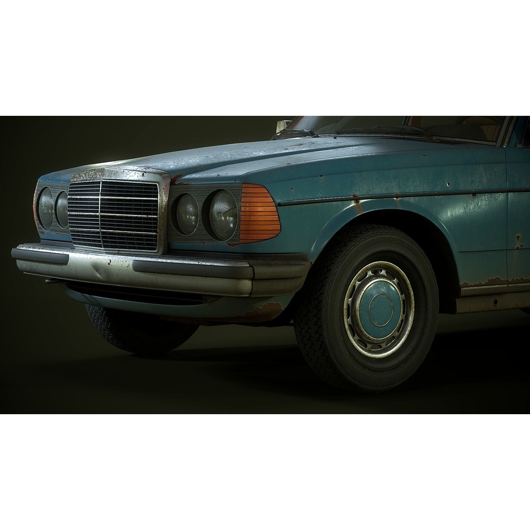 Old Classic Sedan 3D Model – Low Poly Vehicle, PBR Textures, FBX - View 18