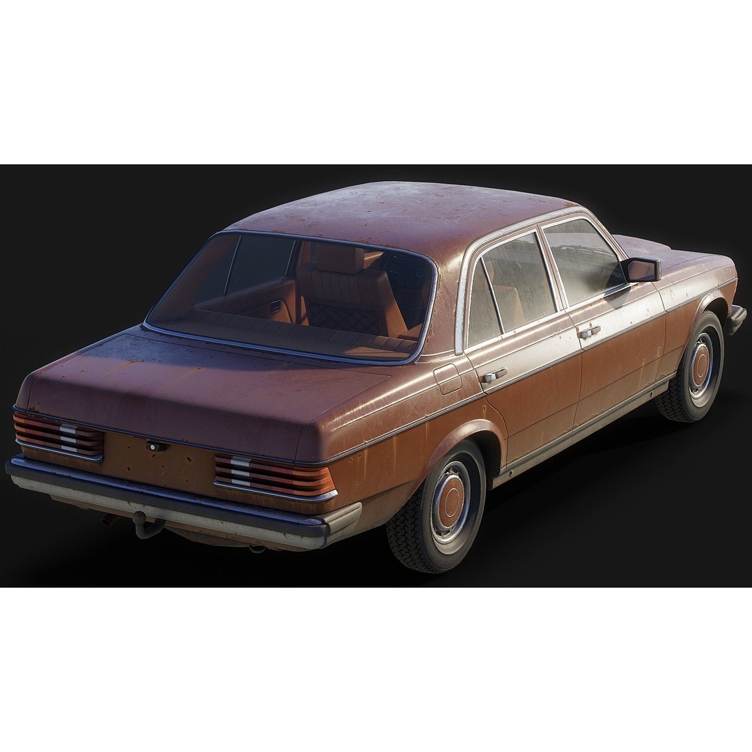 Old Classic Sedan 3D Model – Low Poly Vehicle, PBR Textures, FBX - View 20