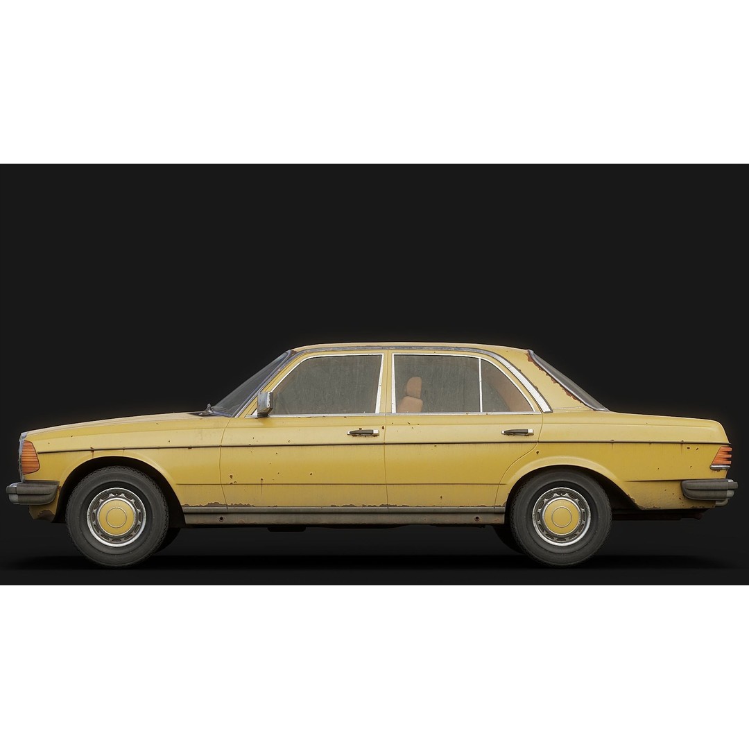 Old Classic Sedan 3D Model – Low Poly Vehicle, PBR Textures, FBX - View 21