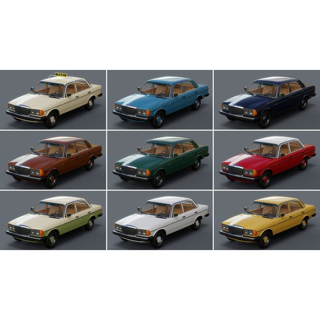 Old Classic Sedan 3D Model – Low Poly Vehicle, PBR Textures, FBX - View 23