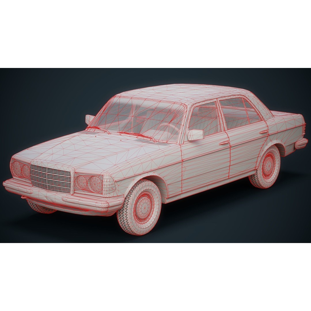 Old Classic Sedan 3D Model – Low Poly Vehicle, PBR Textures, FBX - View 28