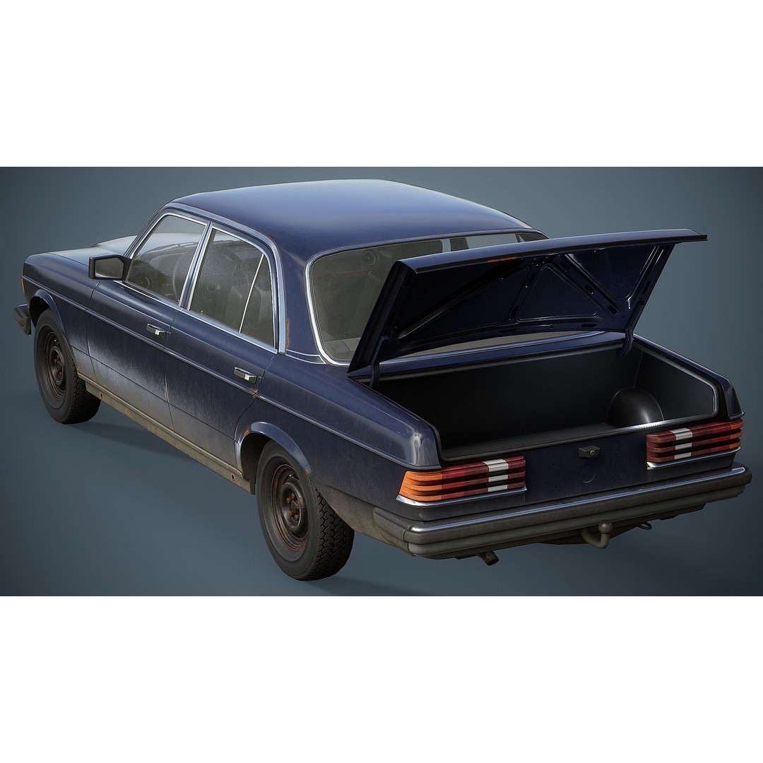 Old Classic Sedan 3D Model – Low Poly Vehicle, PBR Textures, FBX - View 6