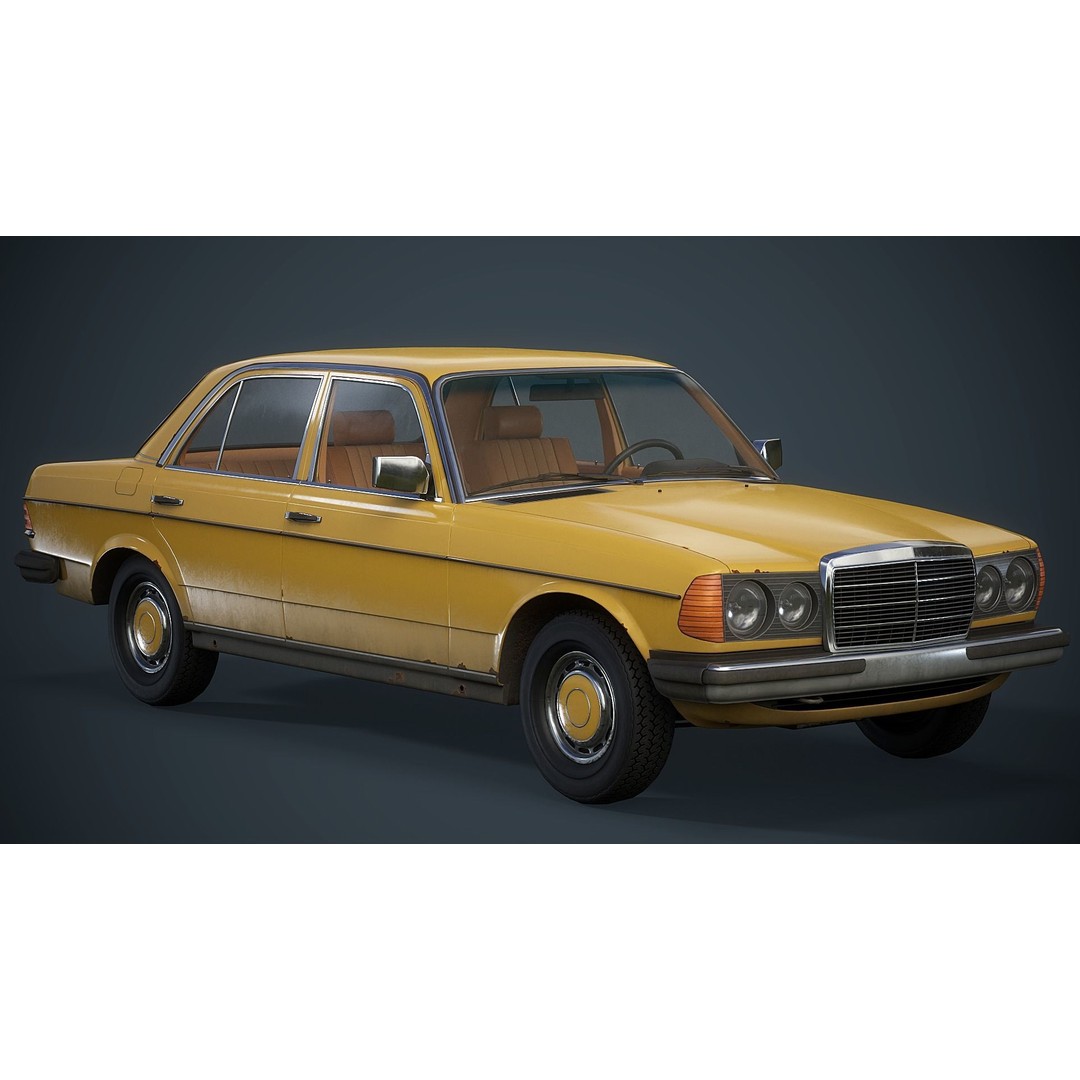 Old Classic Sedan 3D Model – Low Poly Vehicle, PBR Textures, FBX - View 7