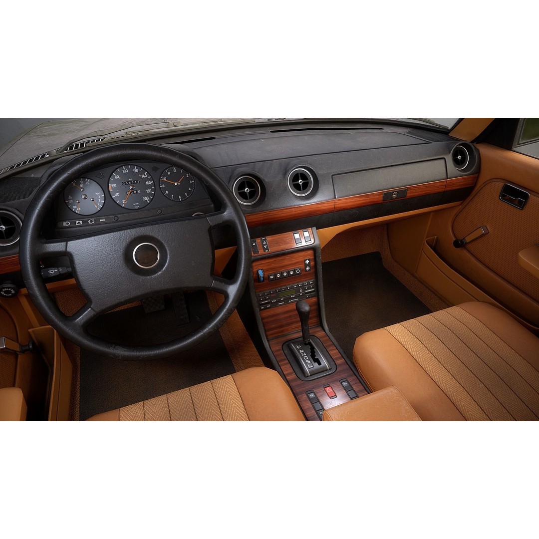 Old Classic Sedan 3D Model – Low Poly Vehicle, PBR Textures, FBX - View 8