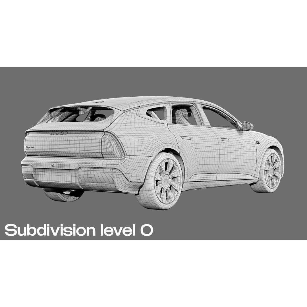 2026 Audi E5 Sportback Pioneer Quattro 3D Model – High Poly Game Asset, FBX, OBJ - View 30