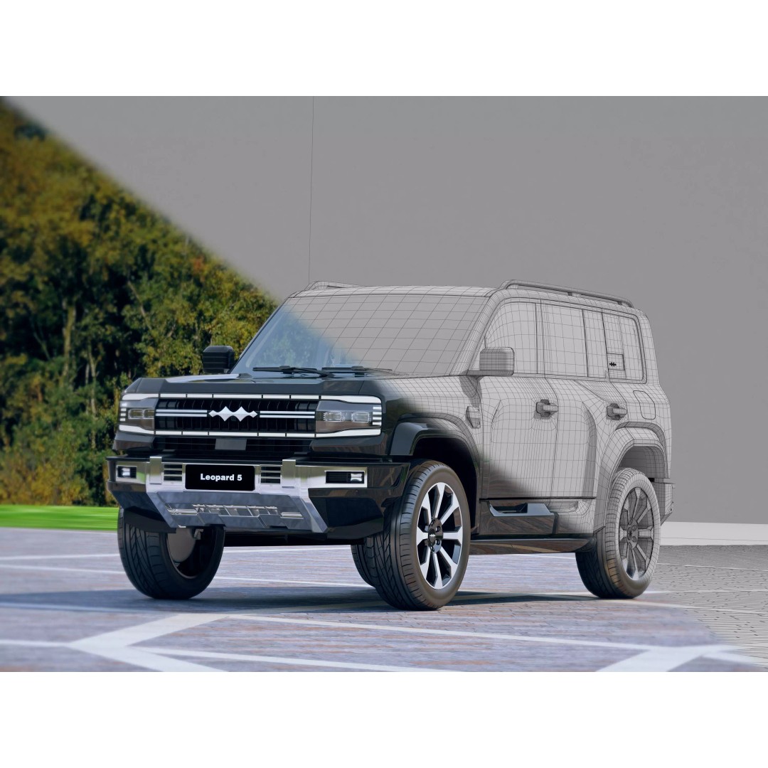 BYD Leopard 5 3D Model – PBR Mid-Size SUV Asset, FBX, OBJ - View 3