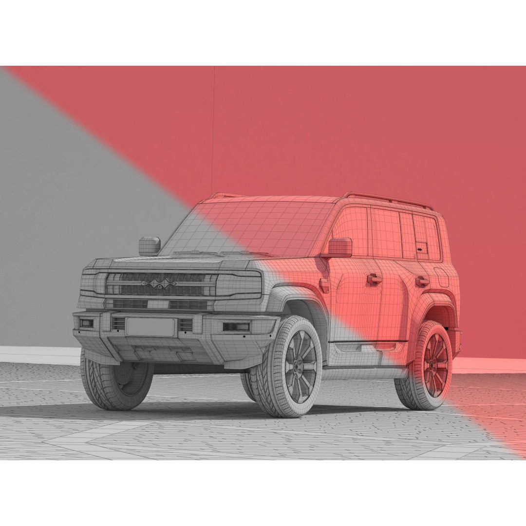 BYD Leopard 5 3D Model – PBR Mid-Size SUV Asset, FBX, OBJ - View 4