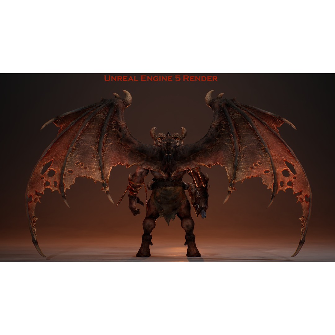 Demon Lord 3D Model – Low Poly Fantasy Character, Rigged, FBX - View 10