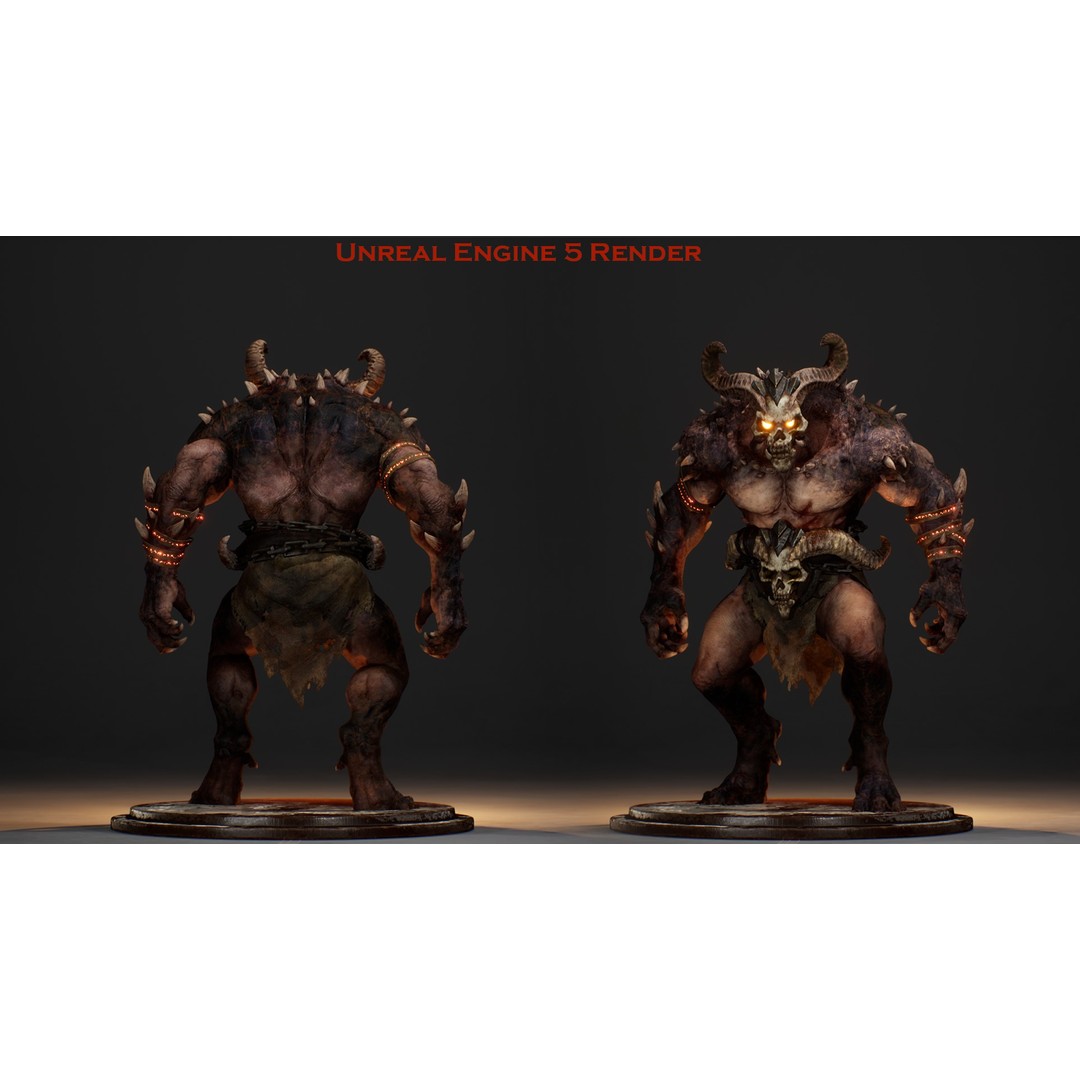 Demon Lord 3D Model – Low Poly Fantasy Character, Rigged, FBX - View 14