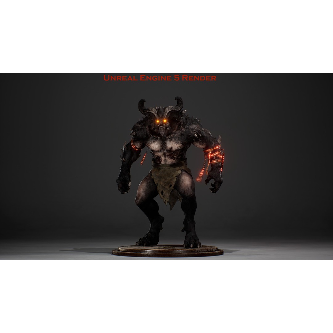 Demon Lord 3D Model – Low Poly Fantasy Character, Rigged, FBX - View 15