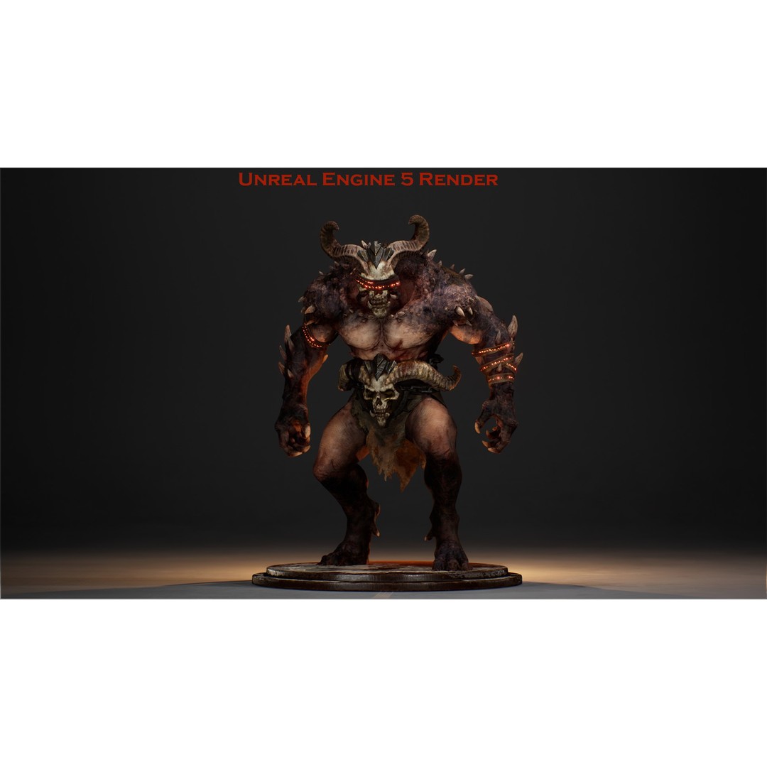 Demon Lord 3D Model – Low Poly Fantasy Character, Rigged, FBX - View 16