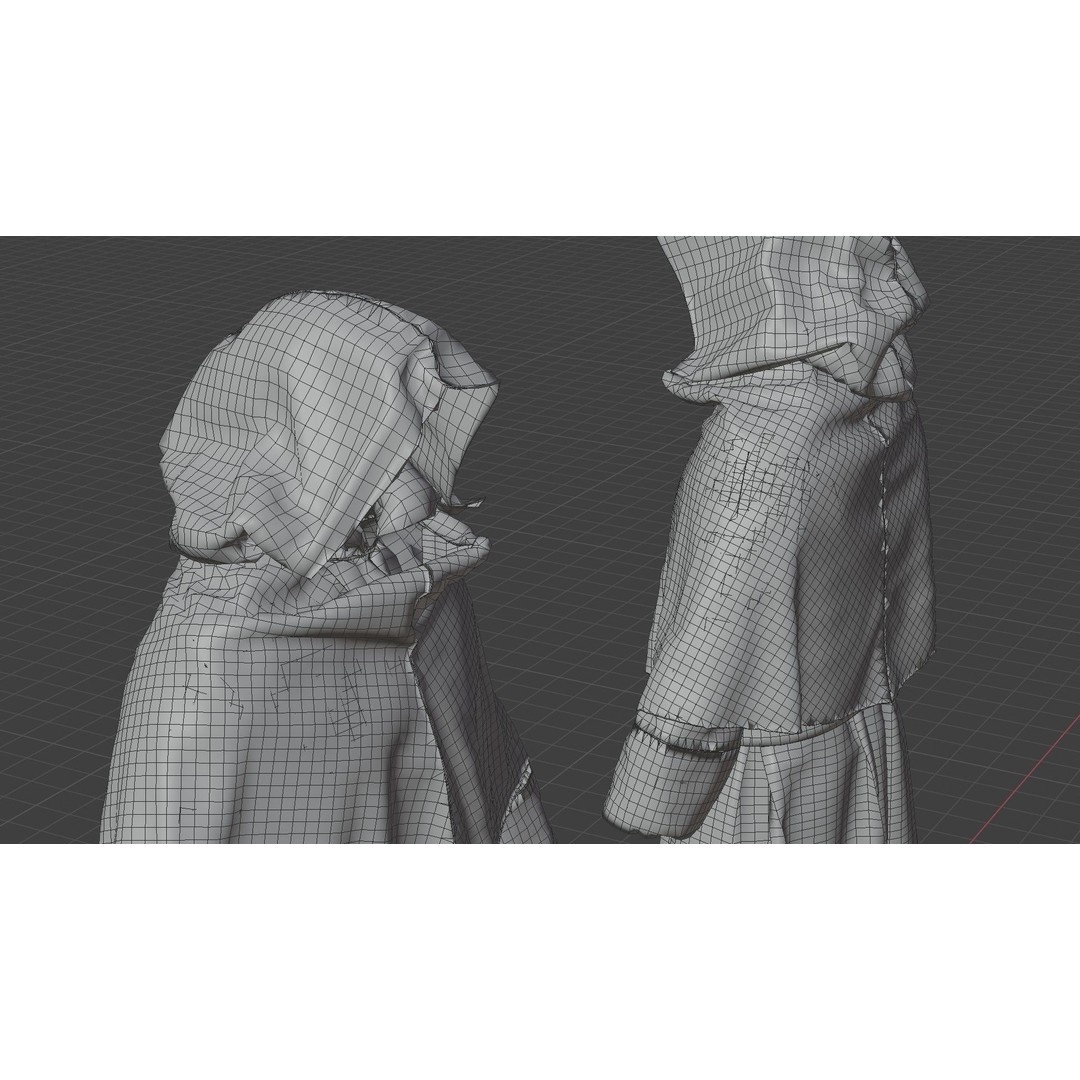 Medieval Religious Character 3D Model – High Poly Archbishop, Priest, and Monks