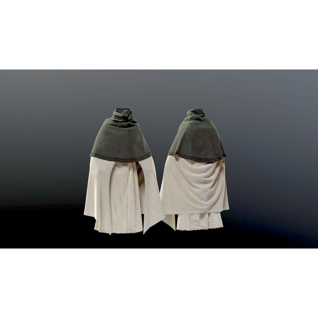 Medieval Religious Character 3D Model – High Poly Archbishop, Priest, and Monks - View 11