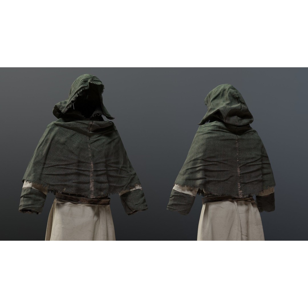 Medieval Religious Character 3D Model – High Poly Archbishop, Priest, and Monks - View 27