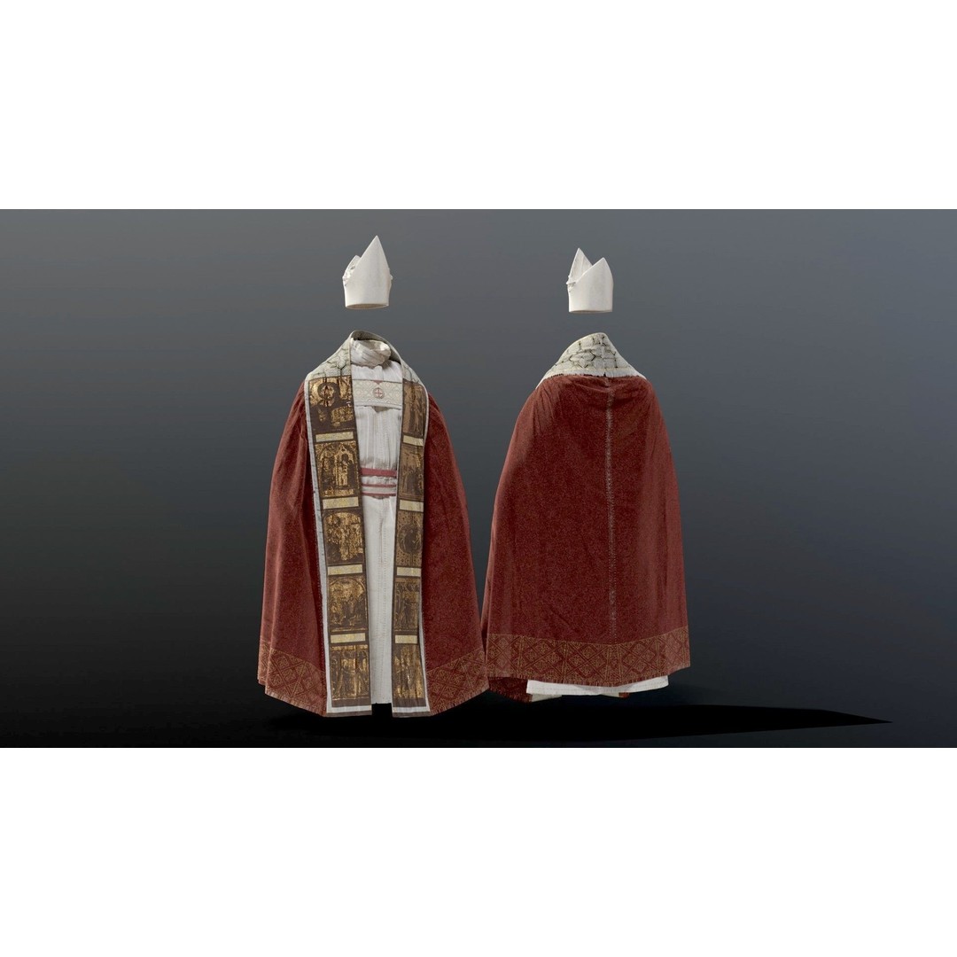 Medieval Religious Character 3D Model – High Poly Archbishop, Priest, and Monks - View 3