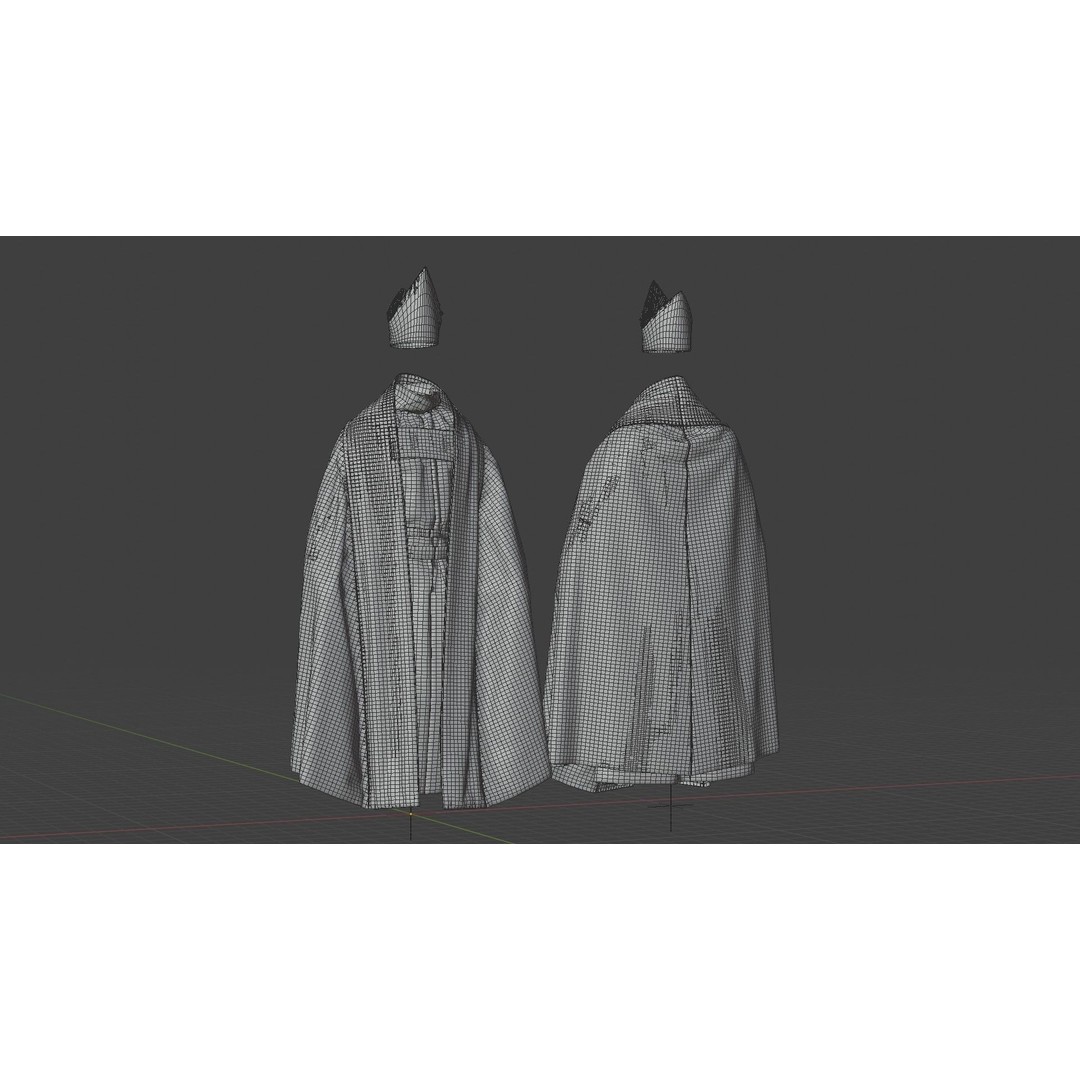Medieval Religious Character 3D Model – High Poly Archbishop, Priest, and Monks - View 35