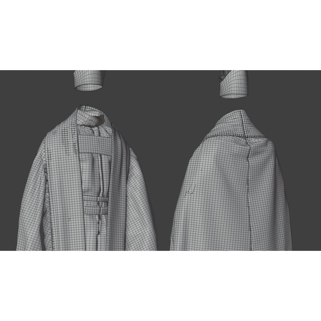 Medieval Religious Character 3D Model – High Poly Archbishop, Priest, and Monks - View 36