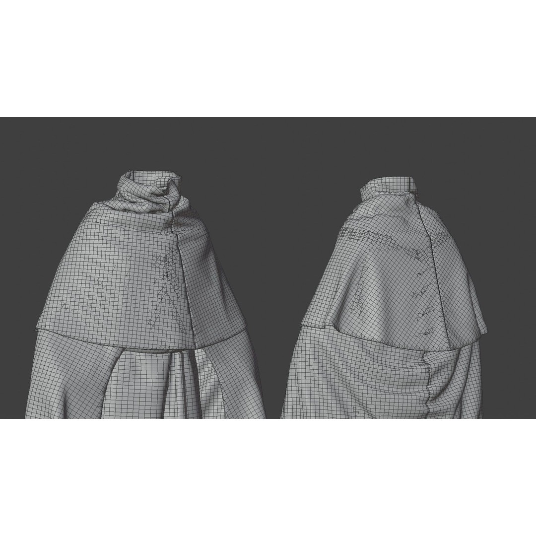 Medieval Religious Character 3D Model – High Poly Archbishop, Priest, and Monks - View 39