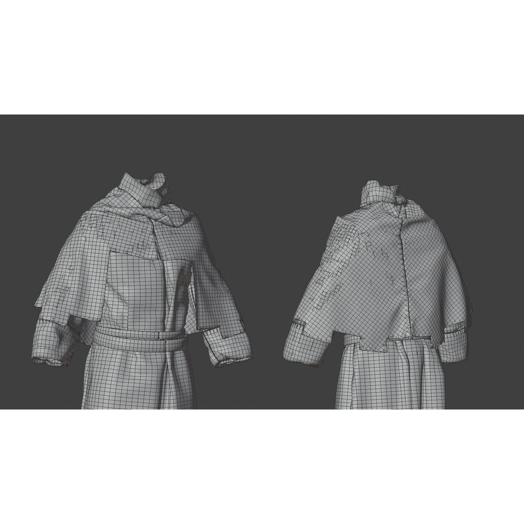 Medieval Religious Character 3D Model – High Poly Archbishop, Priest, and Monks - View 42
