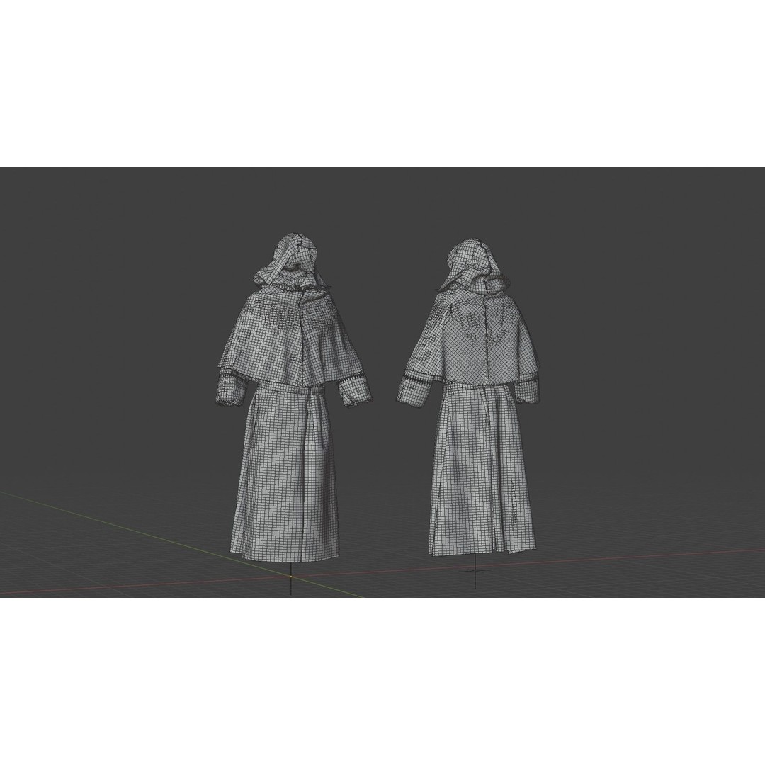 Medieval Religious Character 3D Model – High Poly Archbishop, Priest, and Monks - View 44