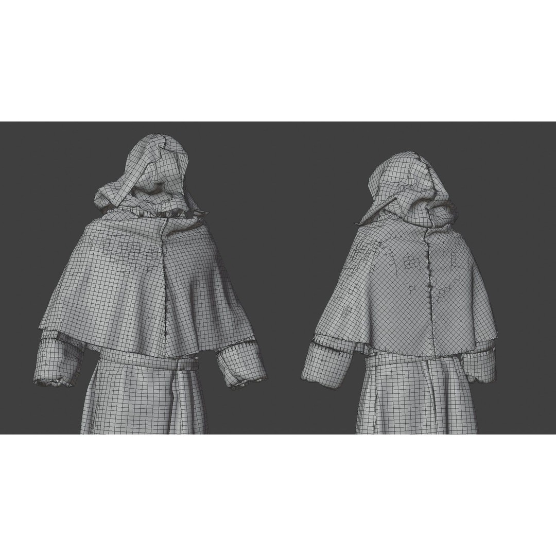 Medieval Religious Character 3D Model – High Poly Archbishop, Priest, and Monks - View 45