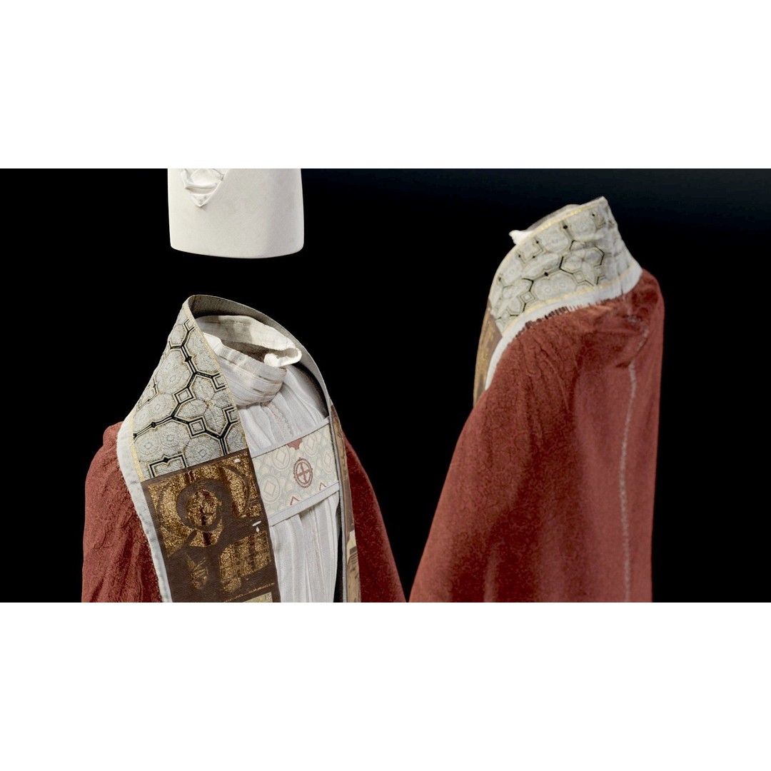 Medieval Religious Character 3D Model – High Poly Archbishop, Priest, and Monks - View 5