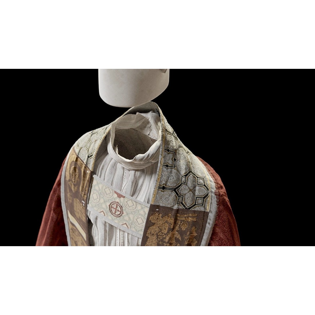 Medieval Religious Character 3D Model – High Poly Archbishop, Priest, and Monks - View 7
