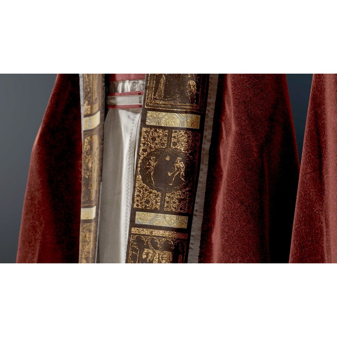 Medieval Religious Character 3D Model – High Poly Archbishop, Priest, and Monks - View 9