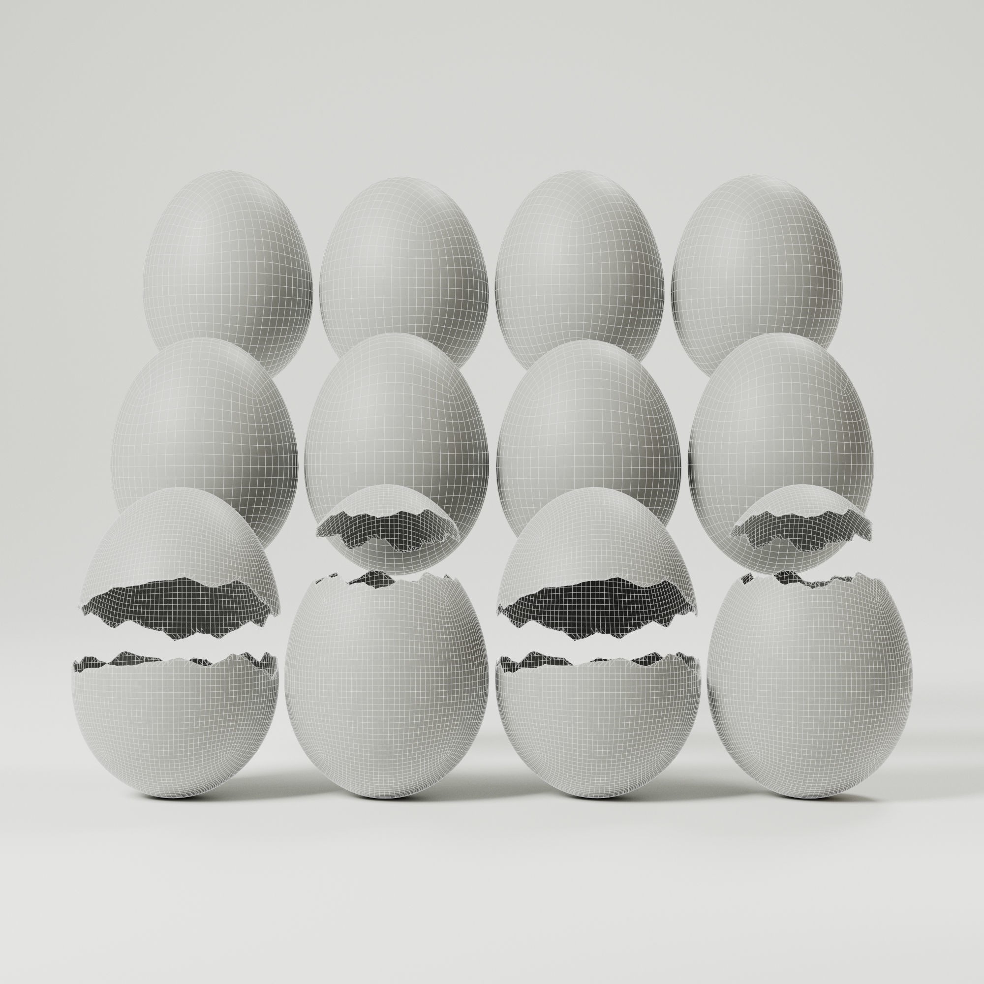 Photorealistic Eggs - PBR 3D Model - View 3