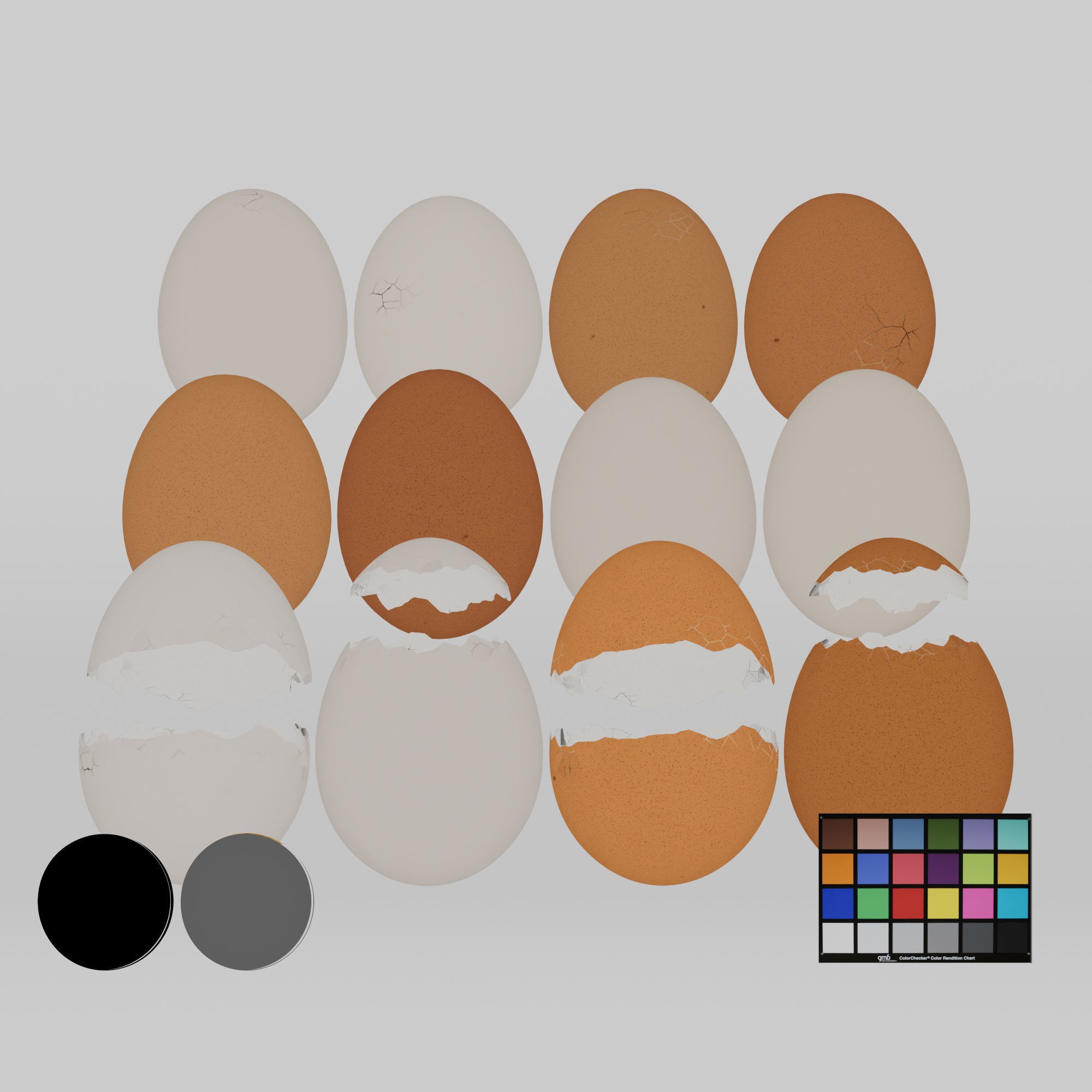 Photorealistic Eggs - PBR 3D Model - View 4