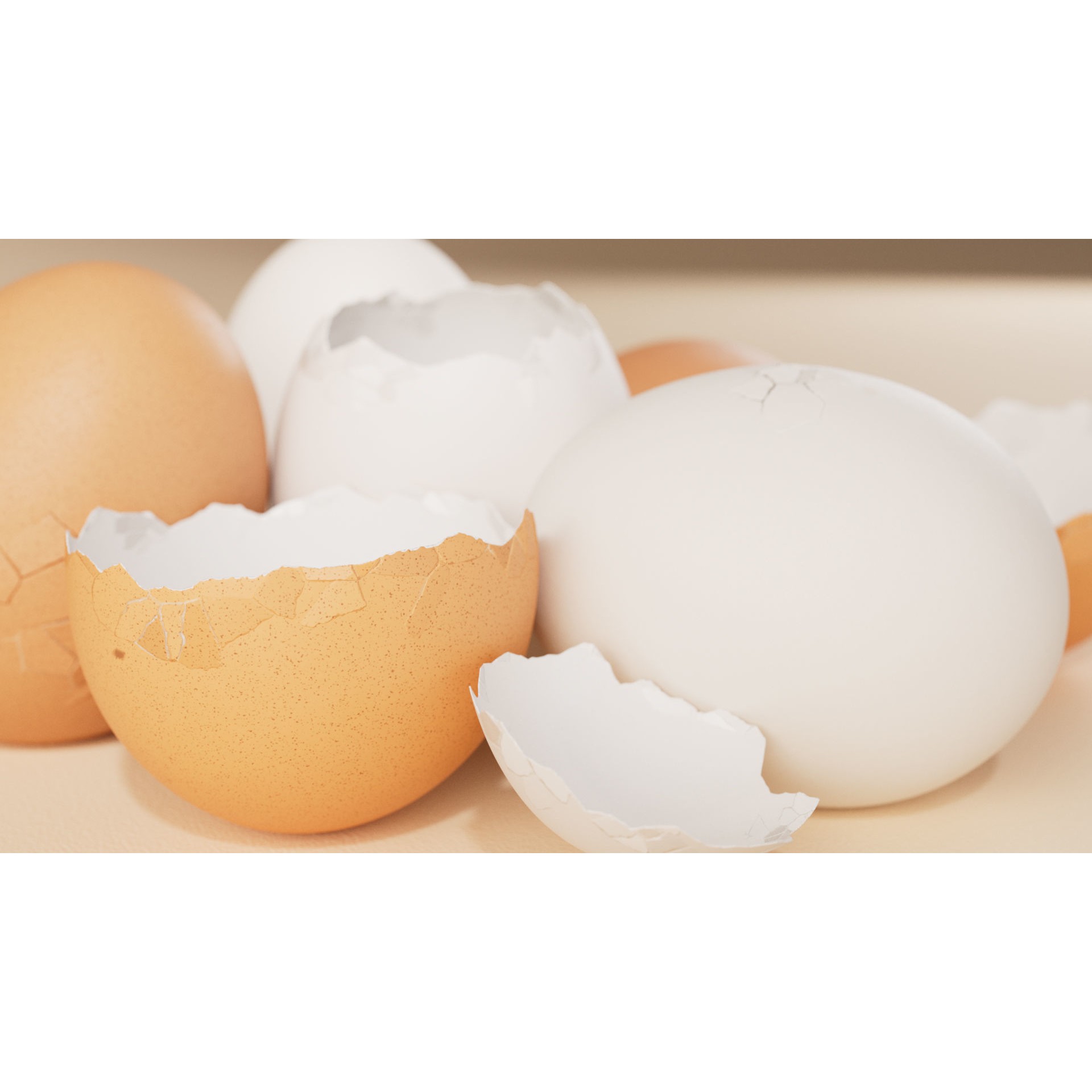 Photorealistic Eggs - PBR 3D Model - View 6